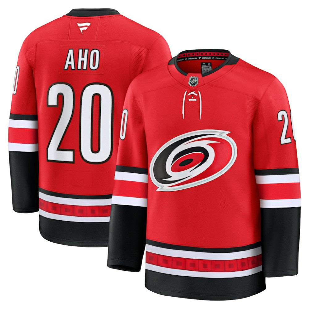 Sebastian Aho Carolina Hurricanes Fanatics Alternate Premium Jersey - Red | NHL Jerseys