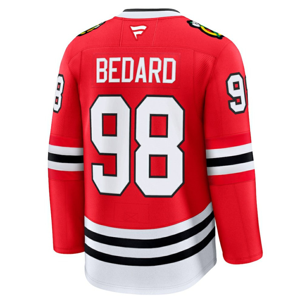 Connor Bedard Chicago Blackhawks Fanatics Home Premium Jersey - Red | NHL Jerseys
