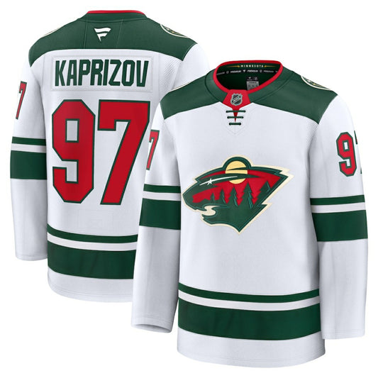 Kirill Kaprizov Minnesota Wild Fanatics Away Premium Jersey - White | NHL Jerseys