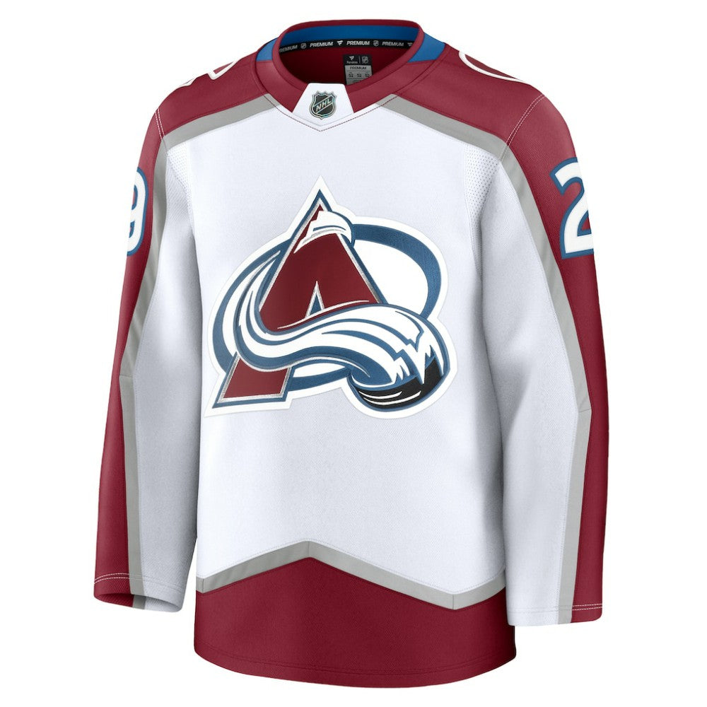Nathan MacKinnon Colorado Avalanche Fanatics Away Premium Jersey - White | NHL Jerseys