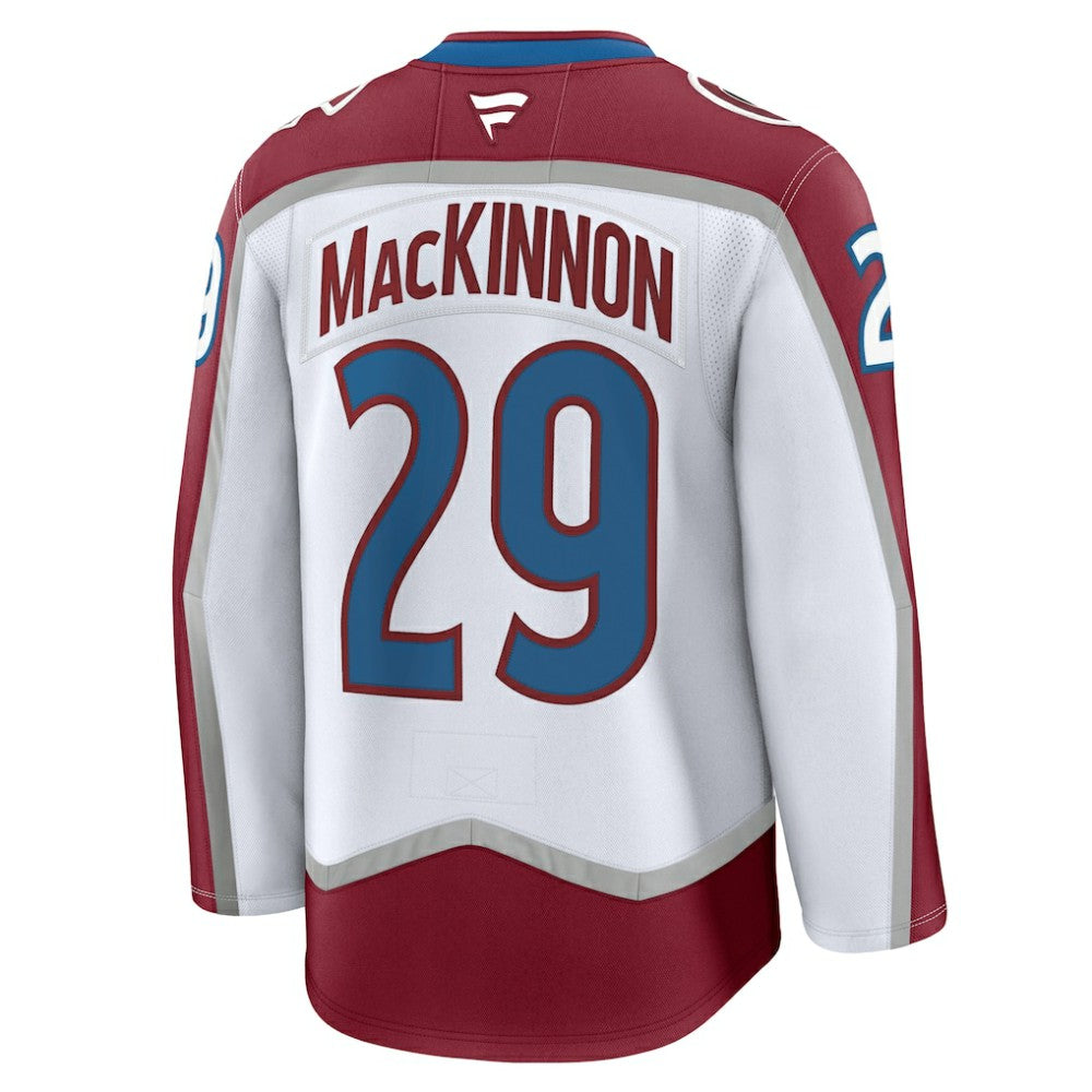 Nathan MacKinnon Colorado Avalanche Fanatics Away Premium Jersey - White | NHL Jerseys