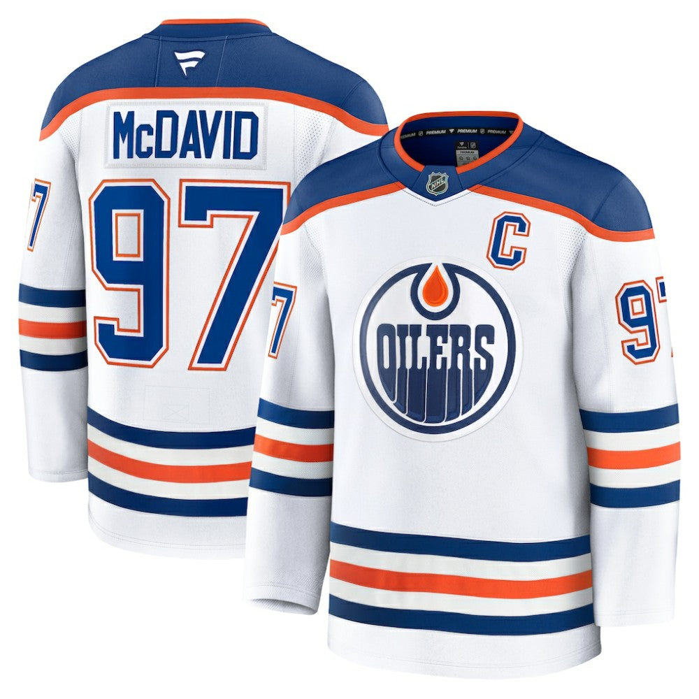 Connor McDavid Edmonton Oilers - Fanatics Away Premium Jersey White