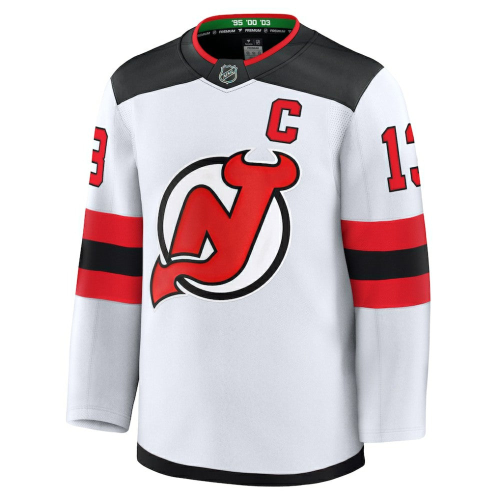 Nico Hischier New Jersey Devils Fanatics Away Premium Jersey - White | NHL Jerseys