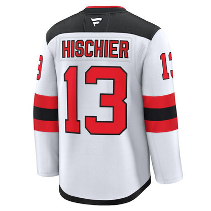 Nico Hischier New Jersey Devils Fanatics Away Premium Jersey - White | NHL Jerseys