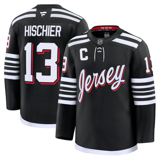Nico Hischier New Jersey Devils Fanatics Alternate Premium Jersey - Black | NHL Jerseys