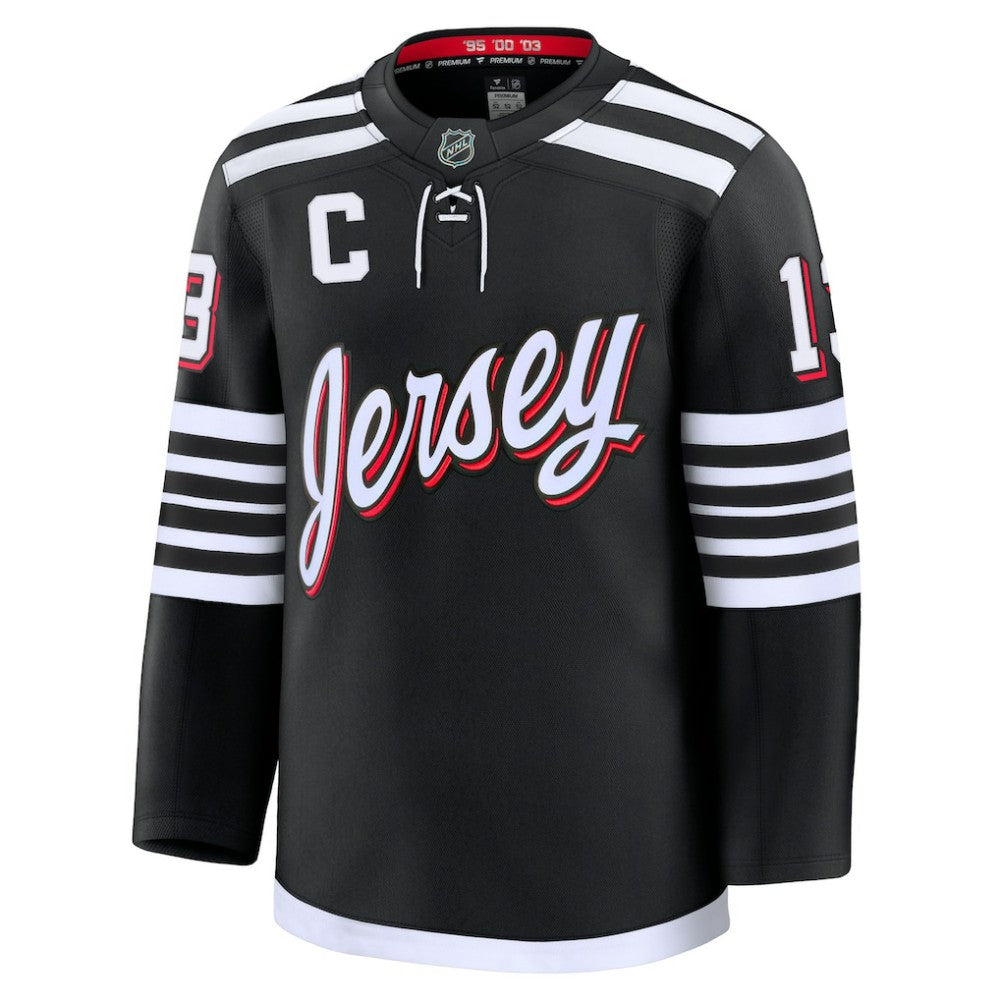 Nico Hischier New Jersey Devils Fanatics Alternate Premium Jersey - Black | NHL Jerseys