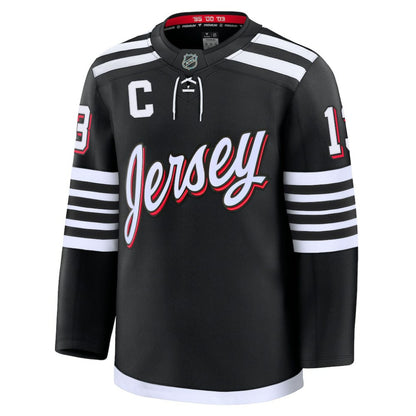 Nico Hischier New Jersey Devils Fanatics Alternate Premium Jersey - Black | NHL Jerseys
