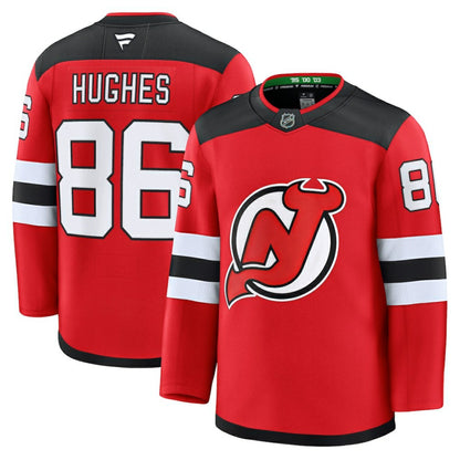 Jack Hughes New Jersey Devils Fanatics Home Premium Jersey - Red | NHL Jerseys