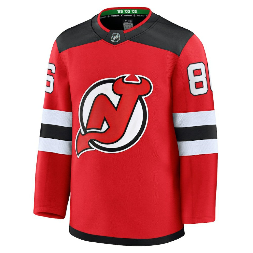 Jack Hughes New Jersey Devils Fanatics Home Premium Jersey - Red | NHL Jerseys