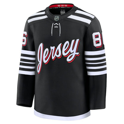 Jack Hughes New Jersey Devils Fanatics Alternate Premium Jersey - Black | NHL Jerseys