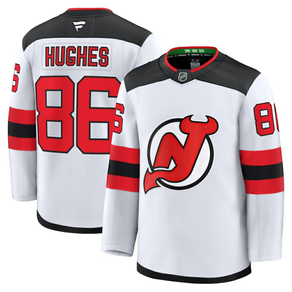 Jack Hughes New Jersey Devils Fanatics Away Premium Jersey - White | NHL Jerseys