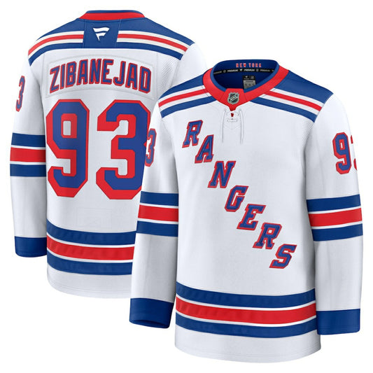 Mika Zibanejad New York Rangers Fanatics Away Premium Jersey - White | NHL Jerseys