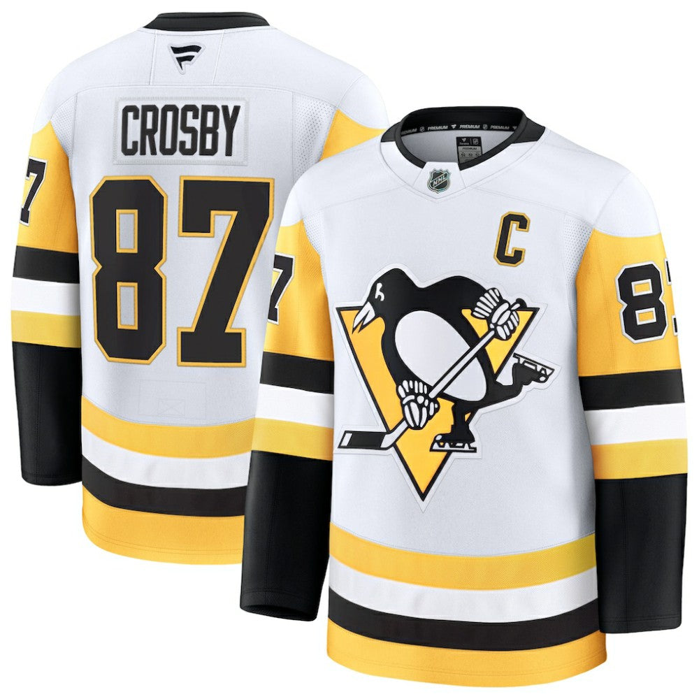 Sidney Crosby Pittsburgh Penguins Fanatics Away Premium Jersey - White | NHL Jerseys