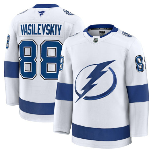 Andrei Vasilevskiy Tampa Bay Lightning Fanatics Away Premium Jersey - White | NHL Jerseys