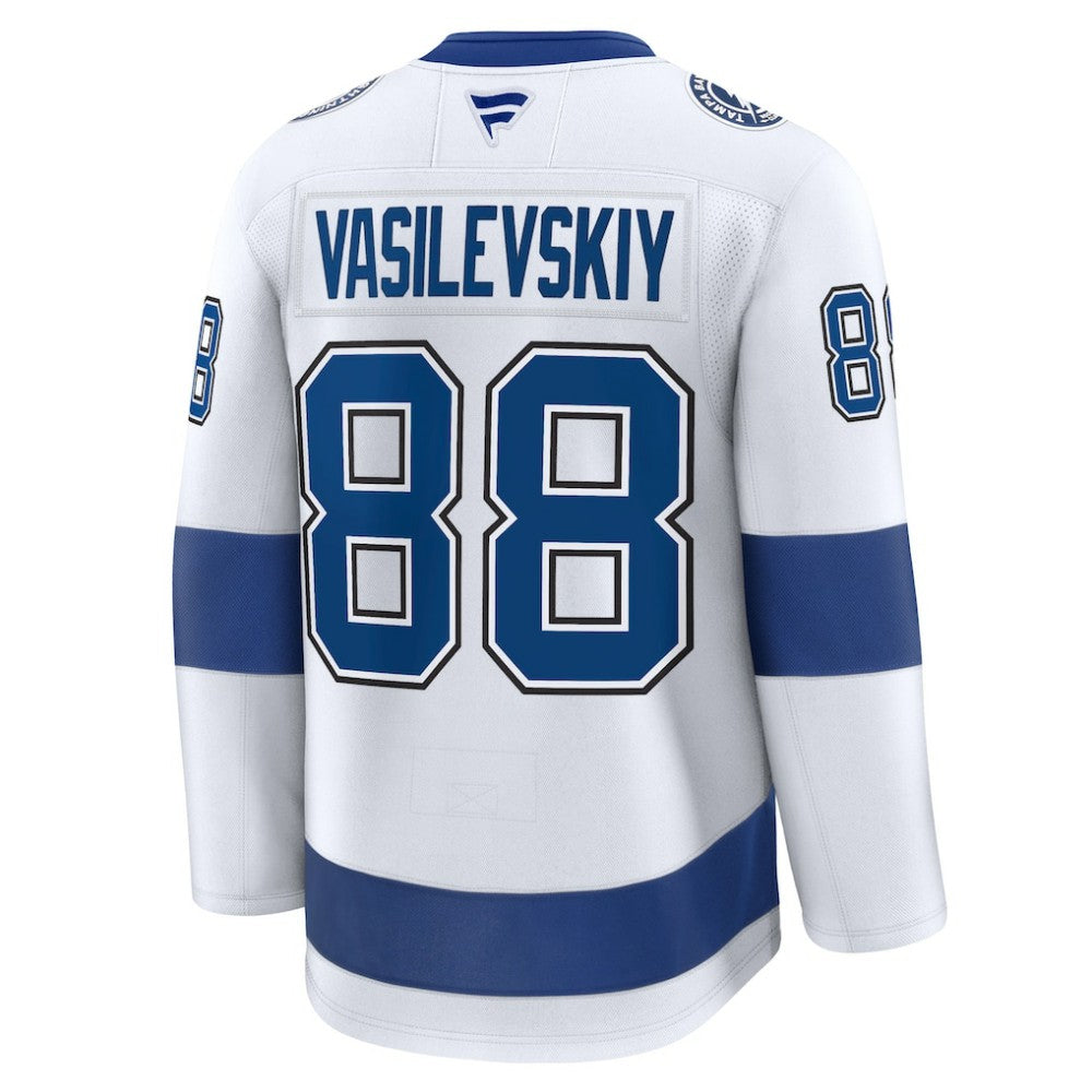 Andrei Vasilevskiy Tampa Bay Lightning Fanatics Away Premium Jersey - White | NHL Jerseys
