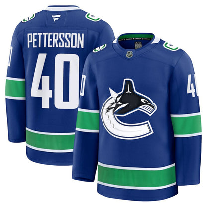 Elias Pettersson Vancouver Canucks Fanatics Home Premium Jersey - Blue | NHL Jerseys