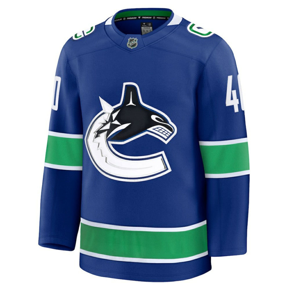 Elias Pettersson Vancouver Canucks Fanatics Home Premium Jersey - Blue | NHL Jerseys