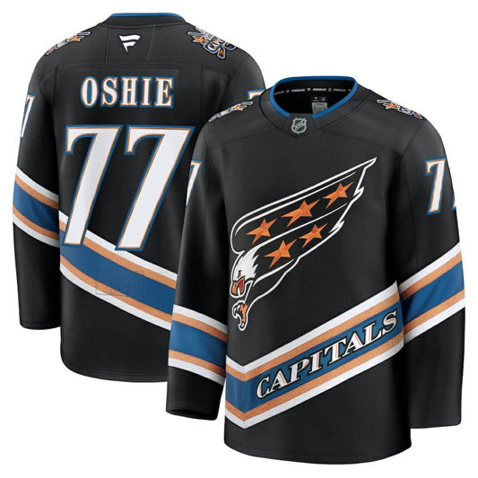 TJ Oshie Washington Capitals Fanatics Alternate 50th Anniversary Premium Jersey - Black | NHL Jerseys