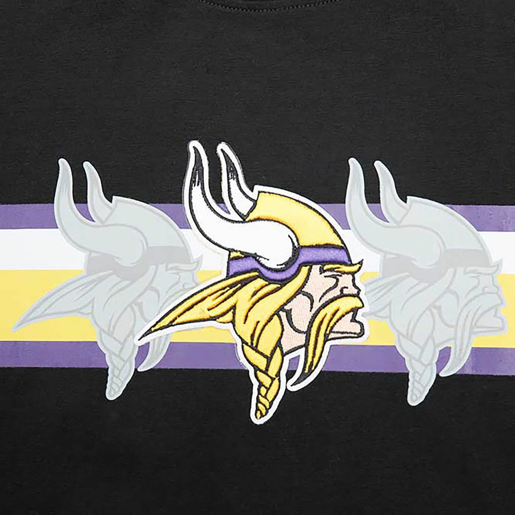 Minnesota Vikings Pro Standard Retro Striper T-Shirt Black - NFL