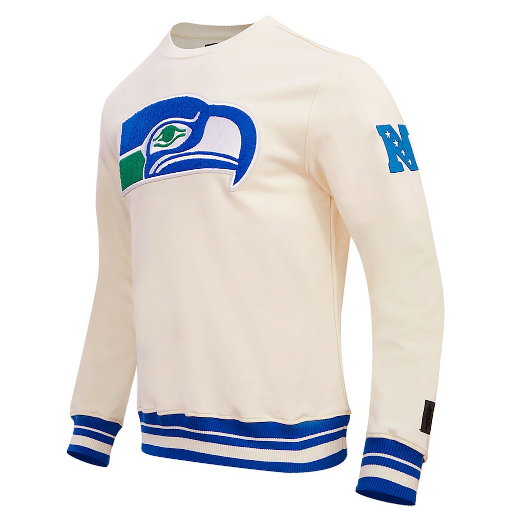 Seattle Seahawks Pro Standard Retro Classics Fleece Pullover Sweatshirt Cream - NFL