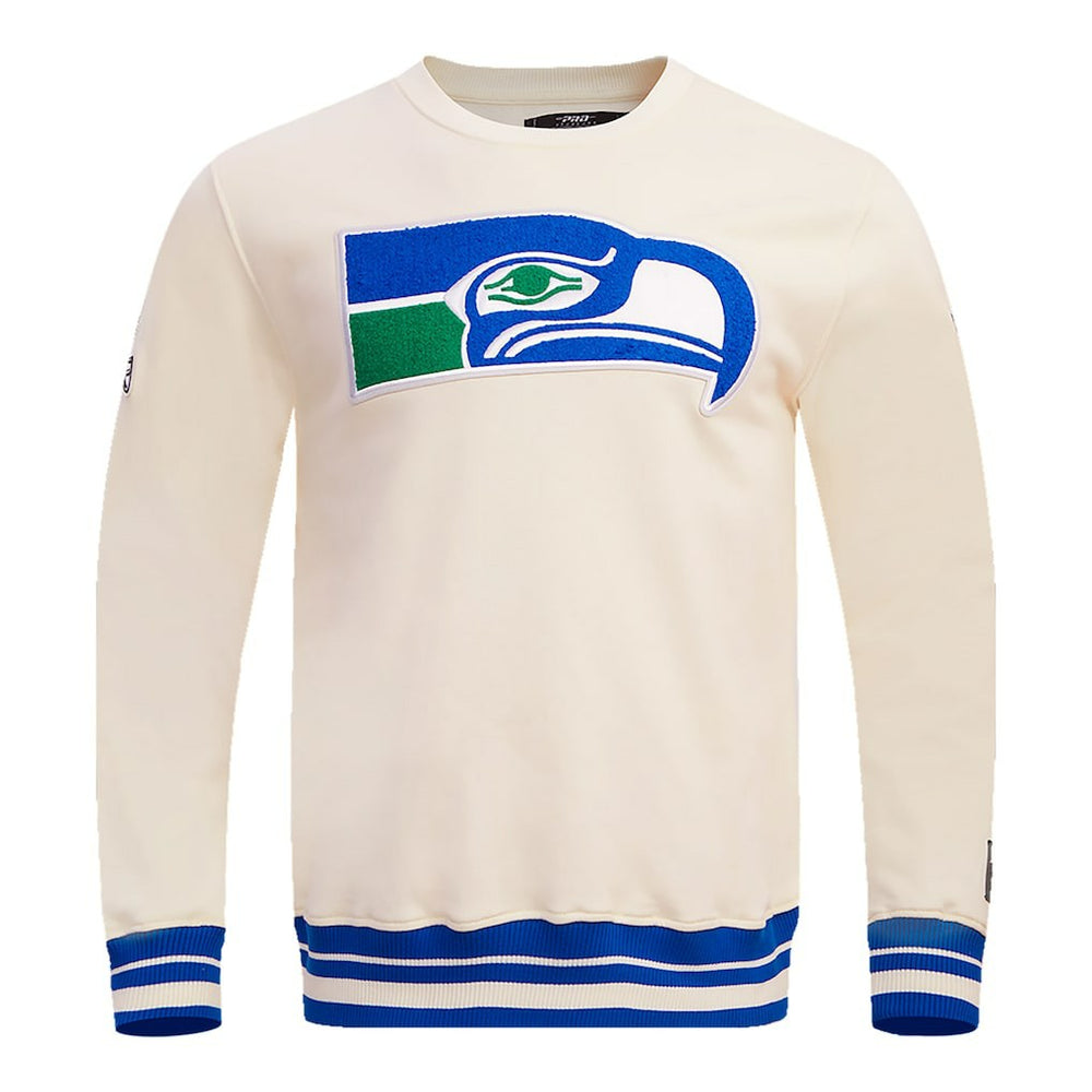 Seattle Seahawks Pro Standard Retro Classics Fleece Pullover Sweatshirt Cream - NFL