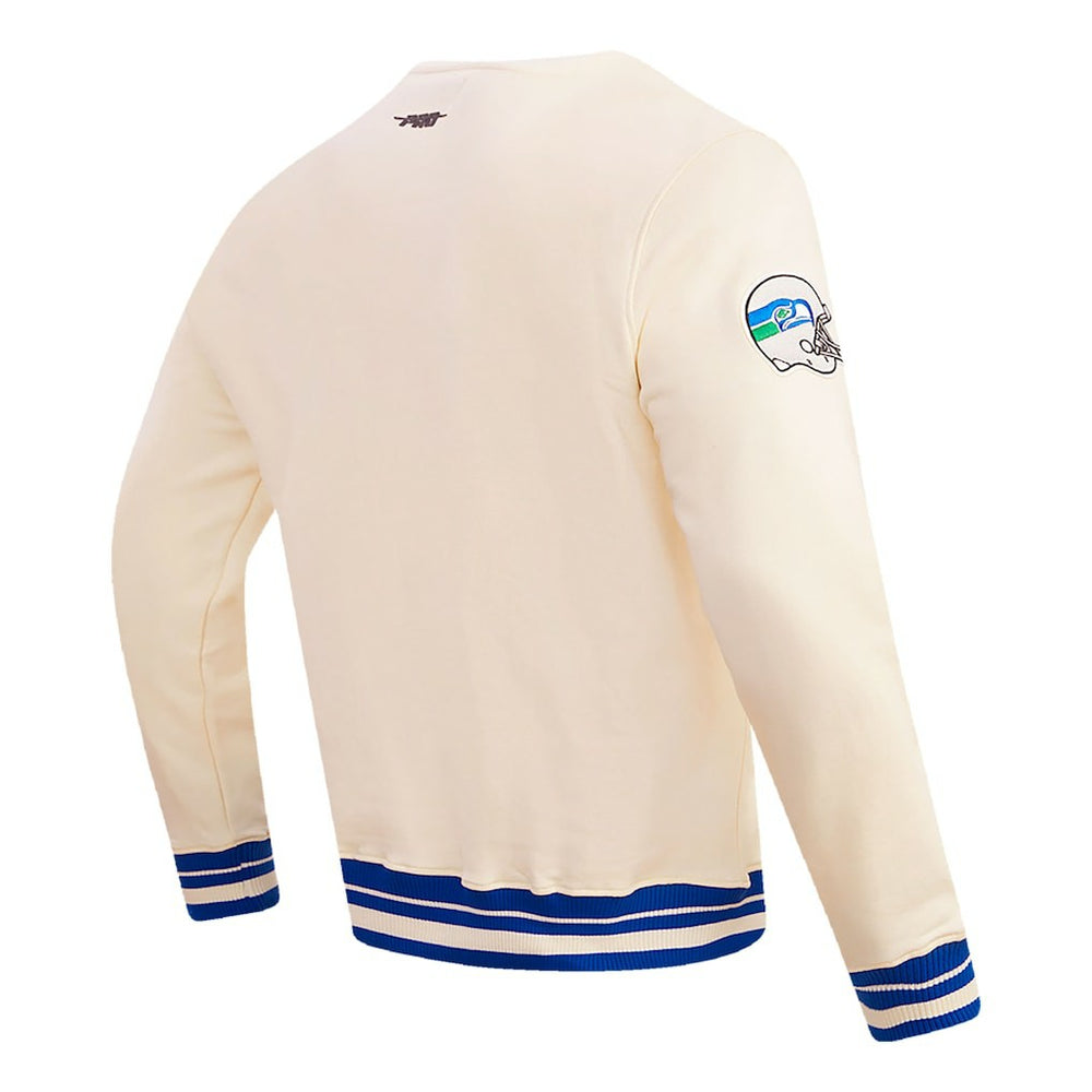 Seattle Seahawks Pro Standard Retro Classics Fleece Pullover Sweatshirt Cream - NFL