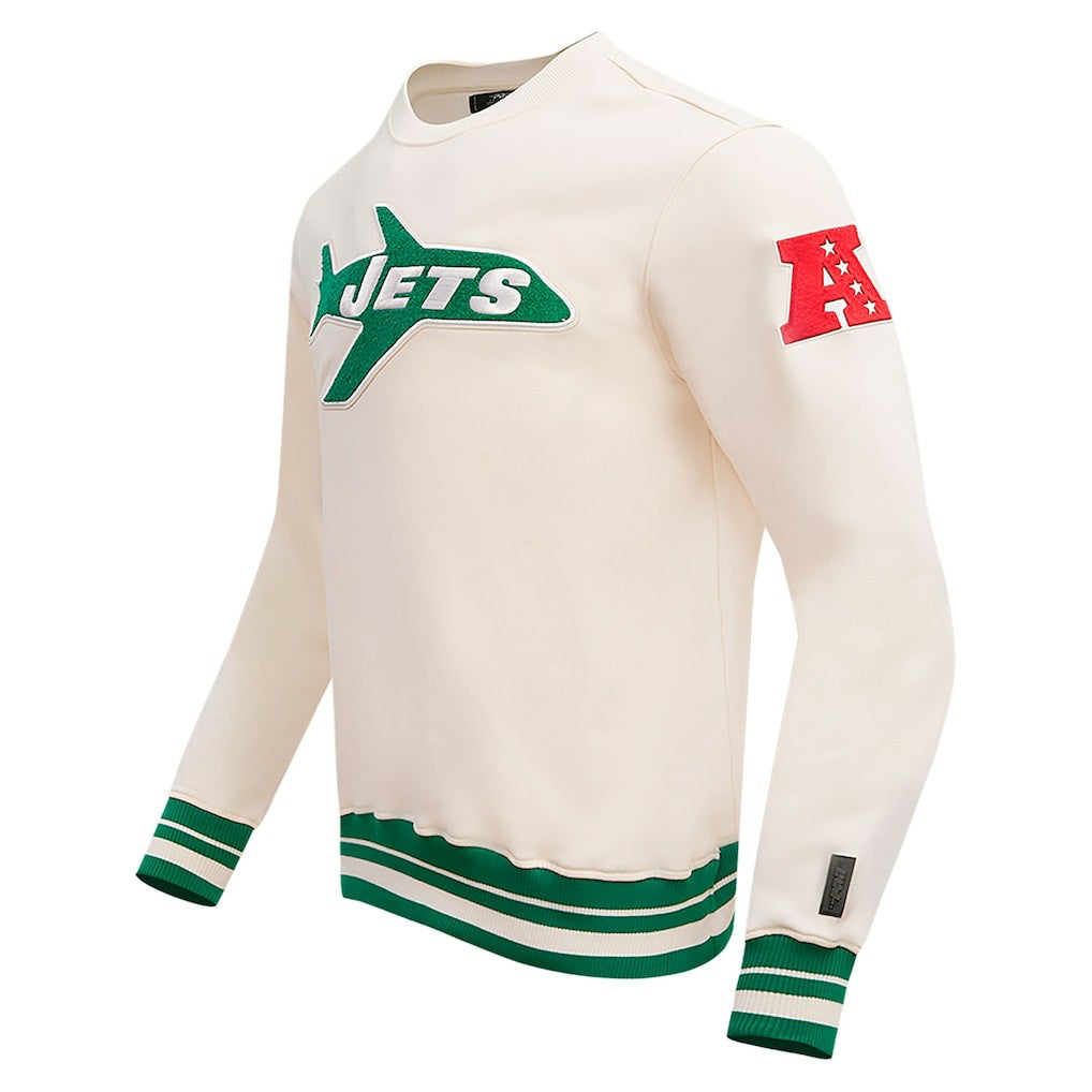 New York Jets Pro Standard Retro Classics Fleece Pullover Sweatshirt Cream - NFL