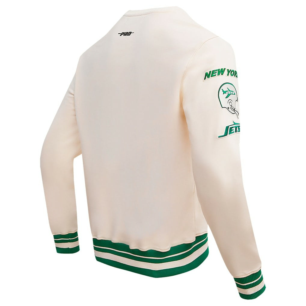 New York Jets Pro Standard Retro Classics Fleece Pullover Sweatshirt Cream - NFL