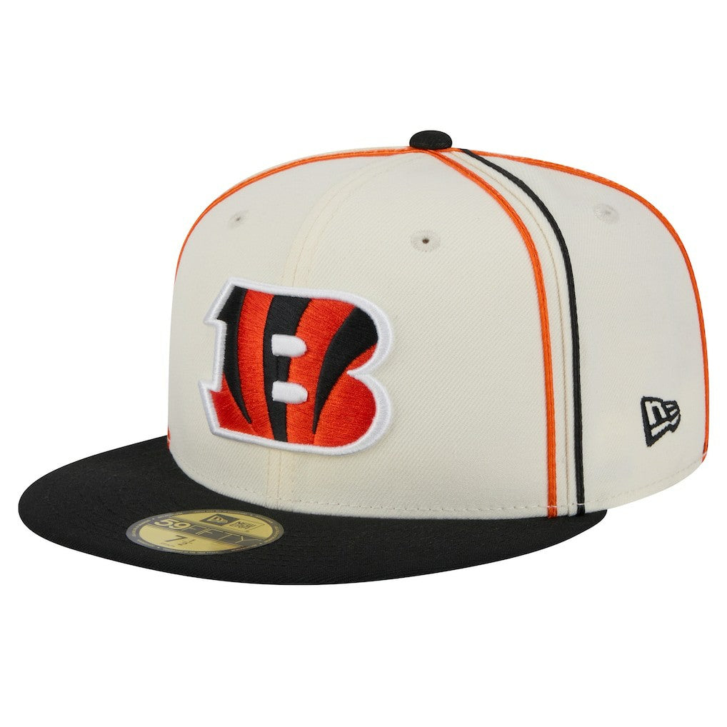 Cincinnati Bengals New Era Soutache 59FIFTY Fitted Hat Cream - NFL