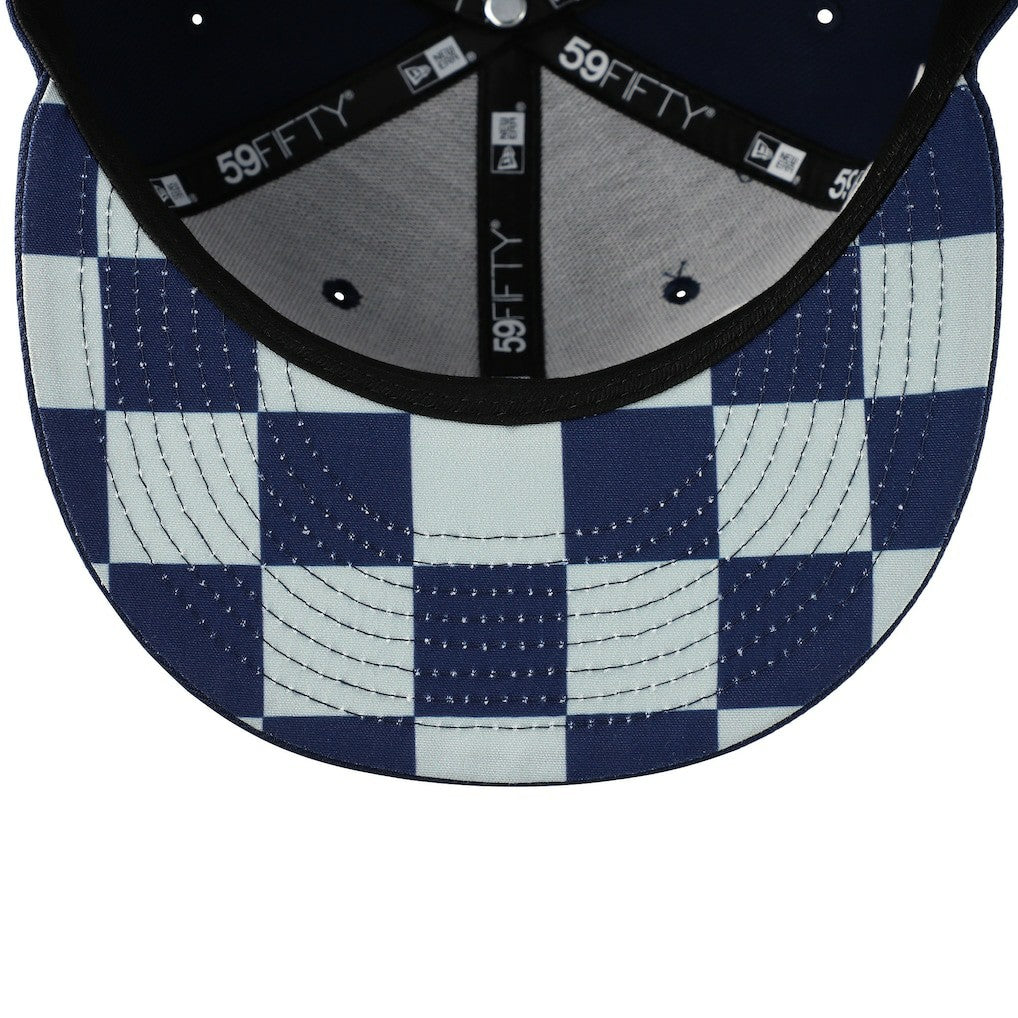 New England Patriots New Era Checkered Undervisor 59FIFTY Fitted Hat Navy - NFL
