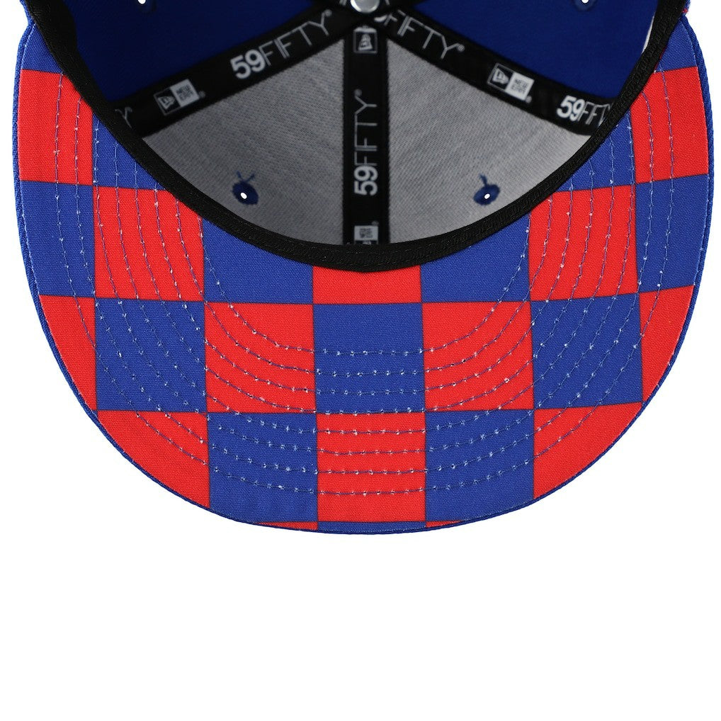 New York Giants New Era Checkered Undervisor 59FIFTY Fitted Hat Royal - NFL