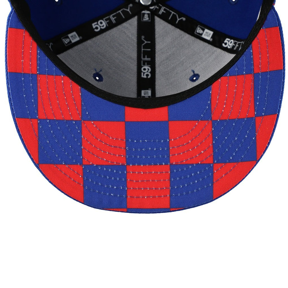 New York Giants New Era Checkered Undervisor 59FIFTY Fitted Hat Royal - NFL
