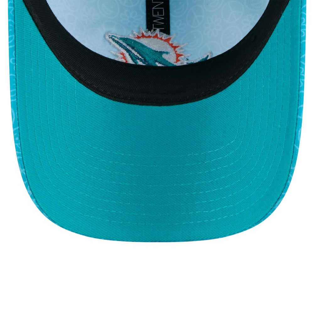 Miami Dolphins New Era Women's Smiley 9TWENTY Adjustable Hat Aqua - NFL