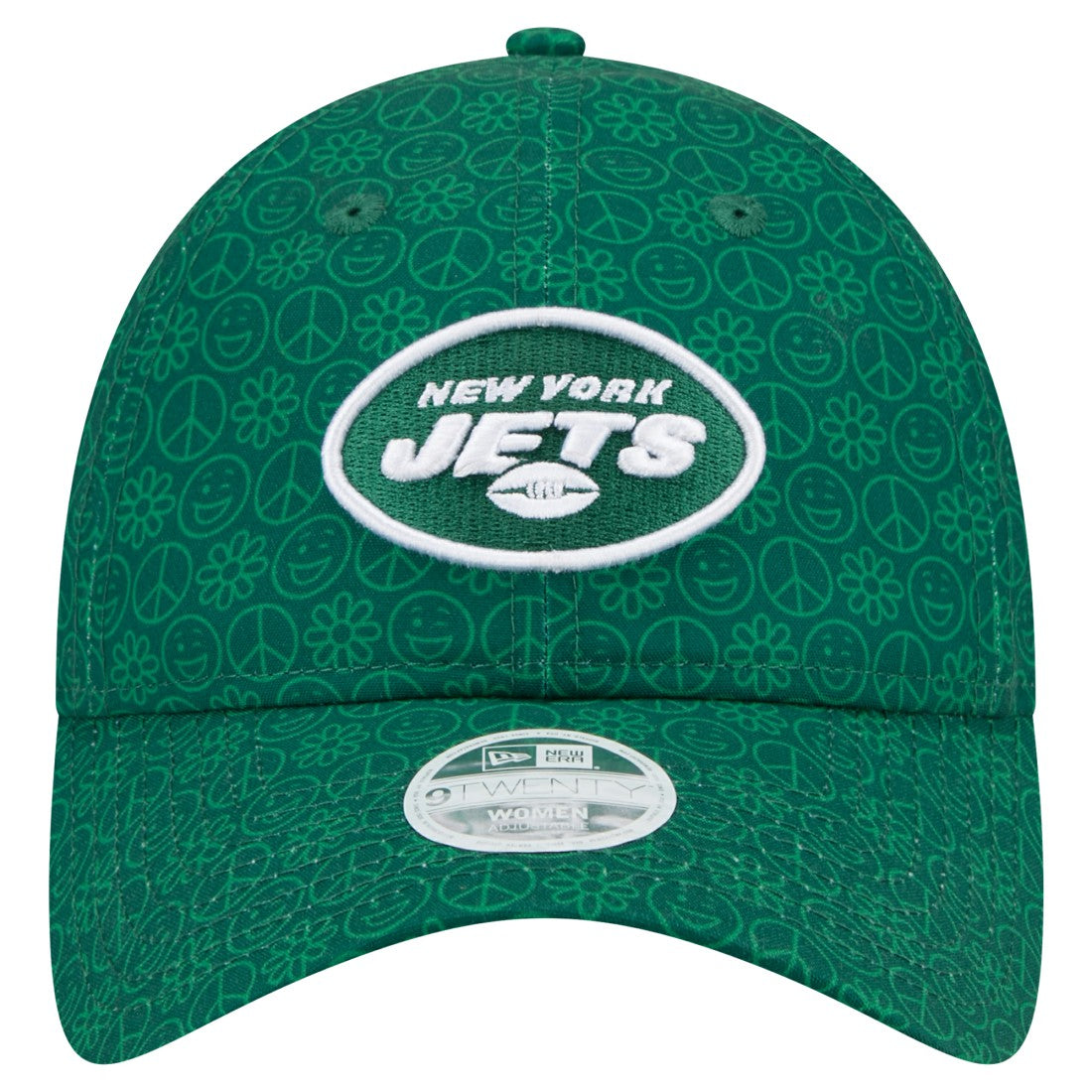 New York Jets New Era Women's Smiley 9TWENTY Adjustable Hat Green - NFL