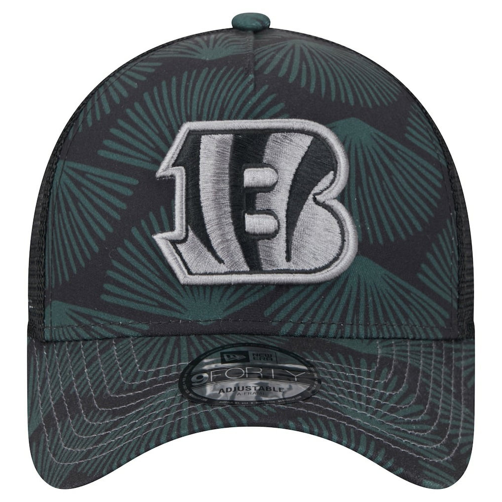 Cincinnati Bengals New Era Agave Trucker 9FORTY Adjustable Hat Black - NFL