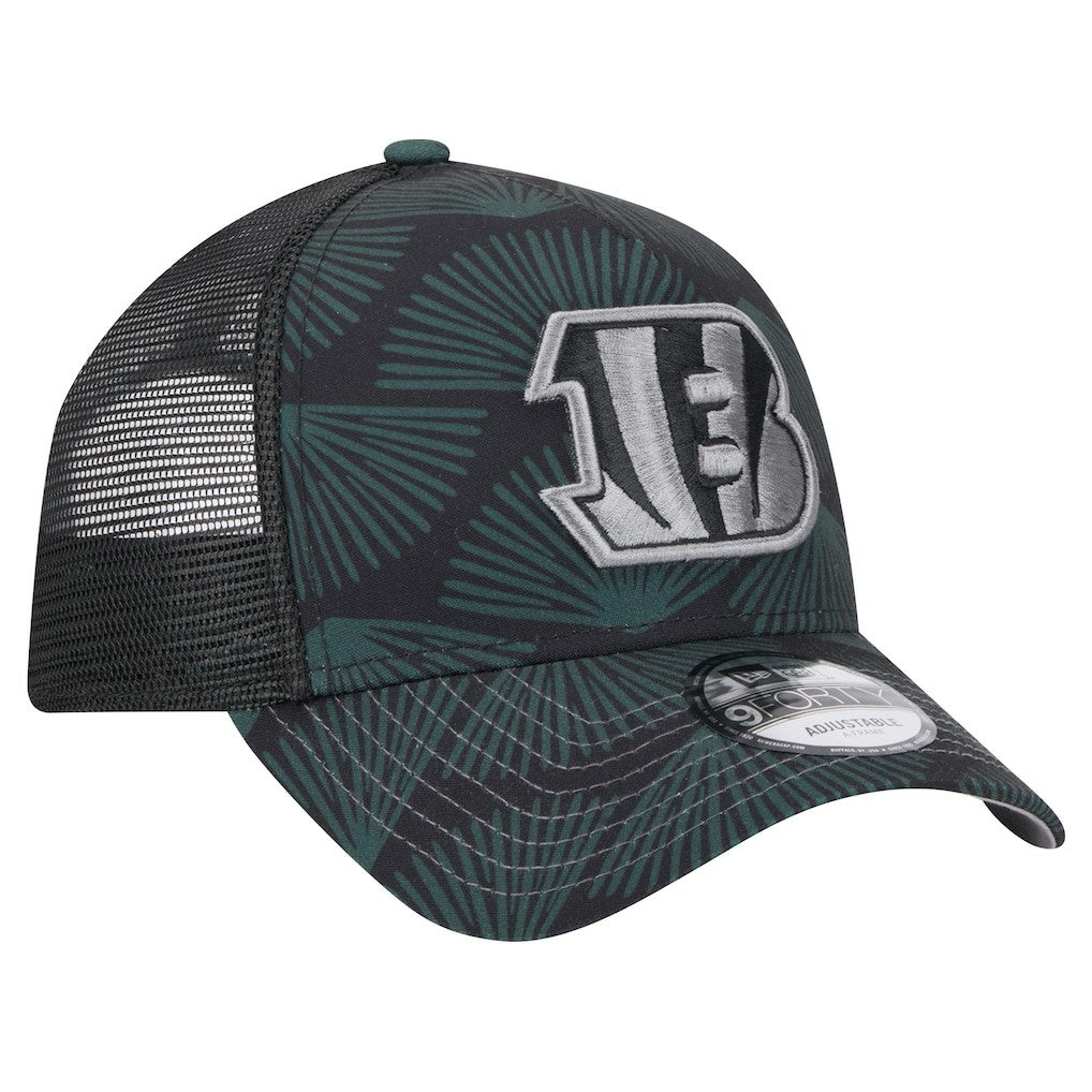 Cincinnati Bengals New Era Agave Trucker 9FORTY Adjustable Hat Black - NFL