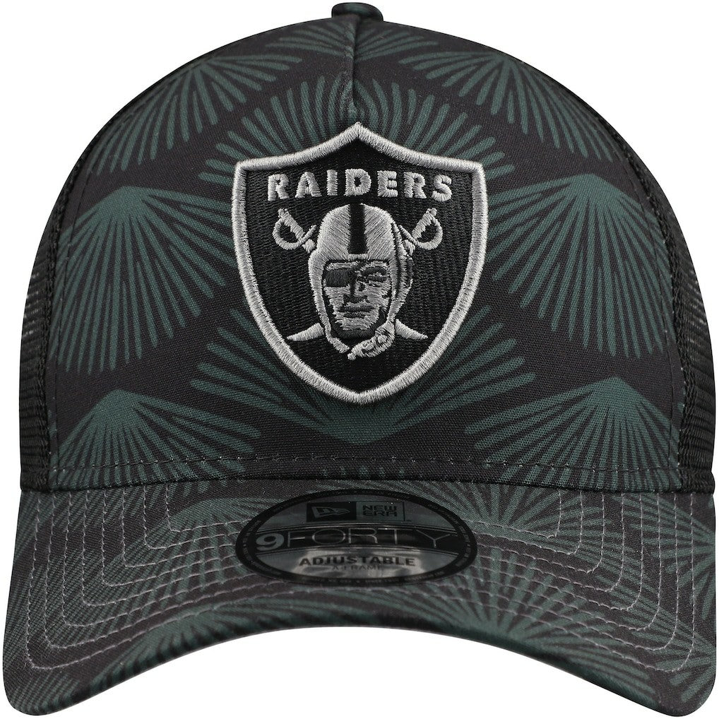 Las Vegas Raiders New Era Agave Trucker 9FORTY Adjustable Hat Black - NFL