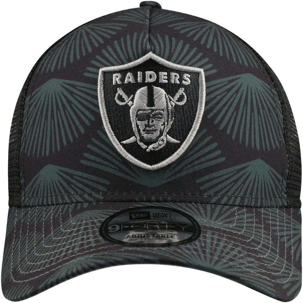 Las Vegas Raiders New Era Agave Trucker 9FORTY Adjustable Hat Black - NFL