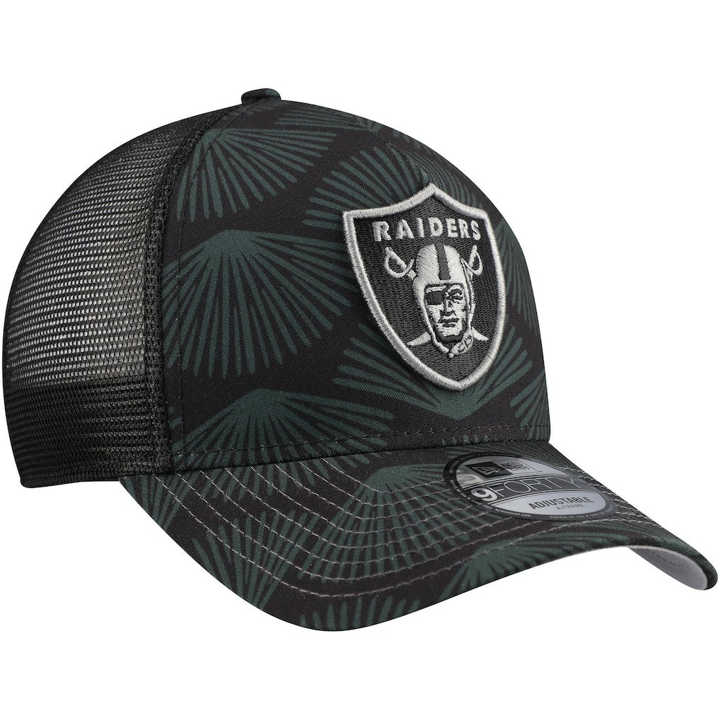 Las Vegas Raiders New Era Agave Trucker 9FORTY Adjustable Hat Black - NFL
