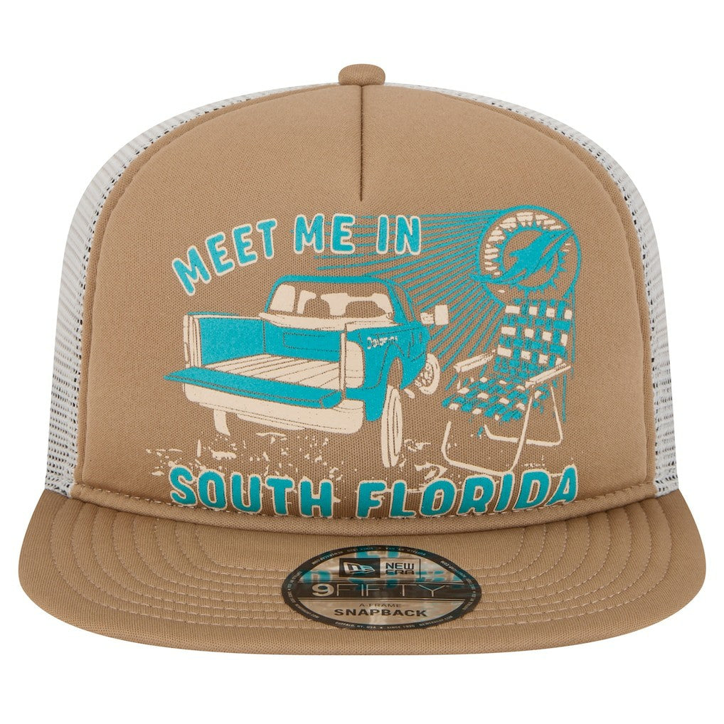 Miami Dolphins New Era Meet Me 9FIFTY Snapback Hat Tan - NFL