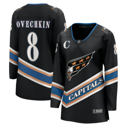 Alexander Ovechkin Washington Capitals Fanatics Women's 50th Anniversary Breakaway Jersey - Black | NHL Jerseys