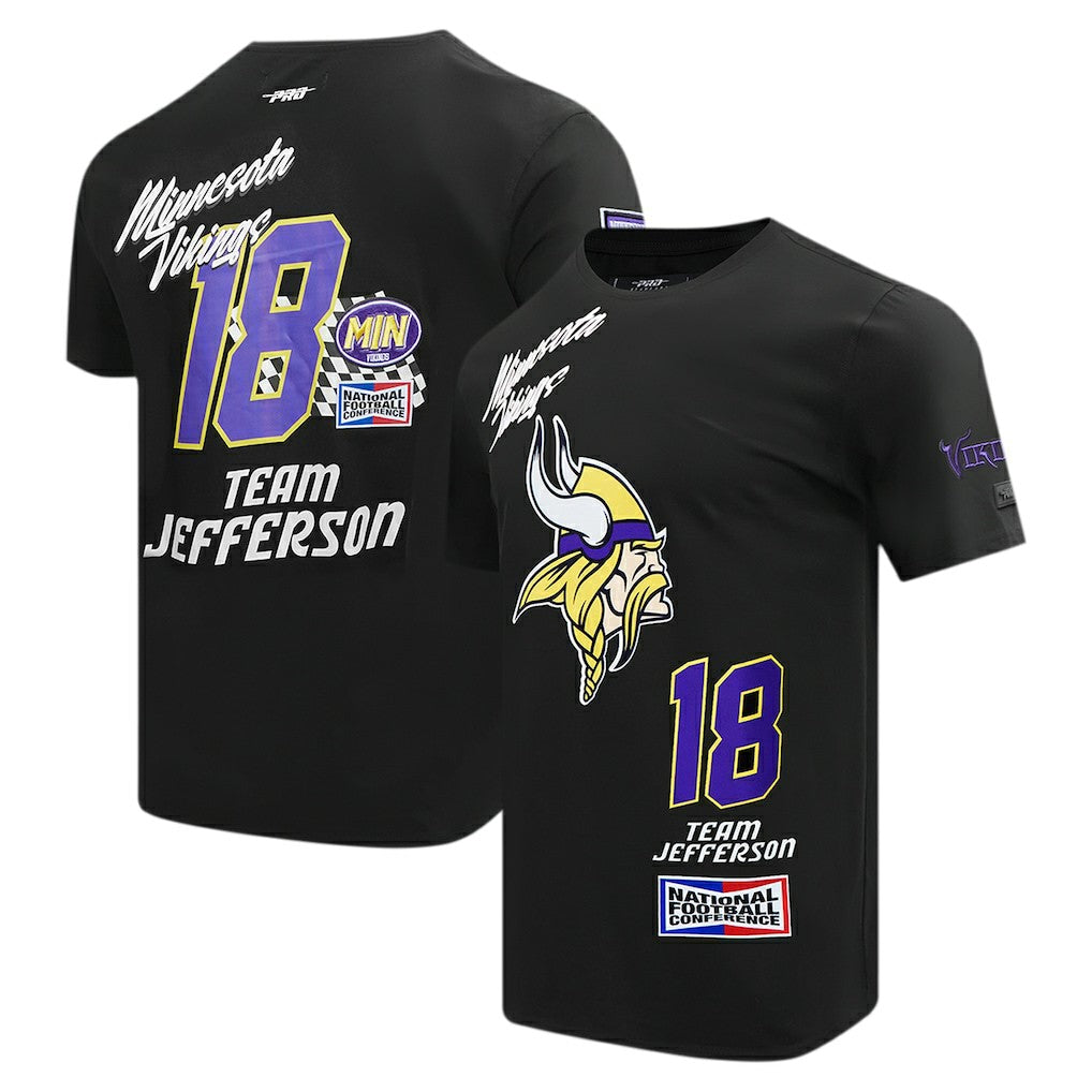 Justin Jefferson Minnesota Vikings Pro Standard Fast Lane Name & Number Player T-Shirt Black - NFL