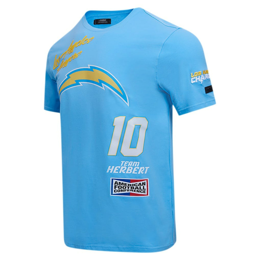Justin Herbert Los Angeles Chargers Pro Standard Fast Lane Name & Number Player T-Shirt Powder Blue - NFL