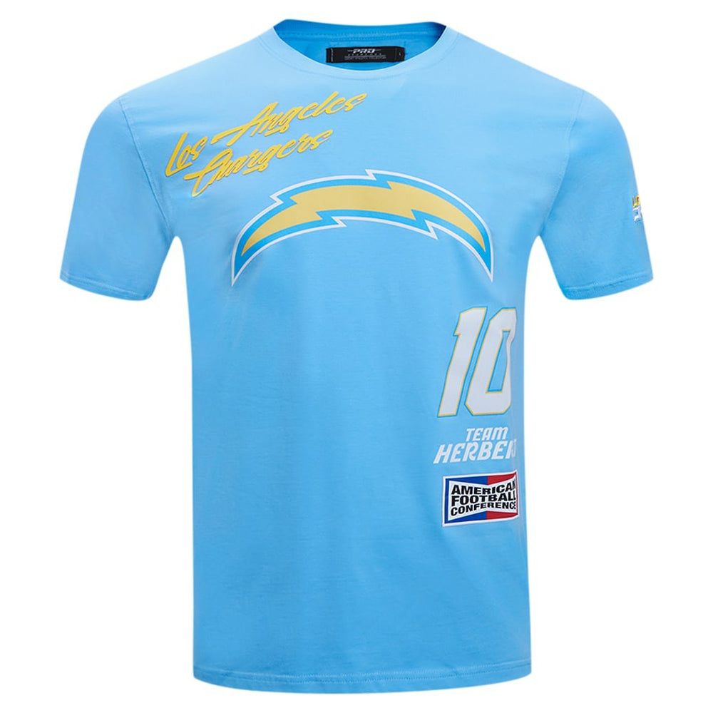 Justin Herbert Los Angeles Chargers Pro Standard Fast Lane Name & Number Player T-Shirt Powder Blue - NFL