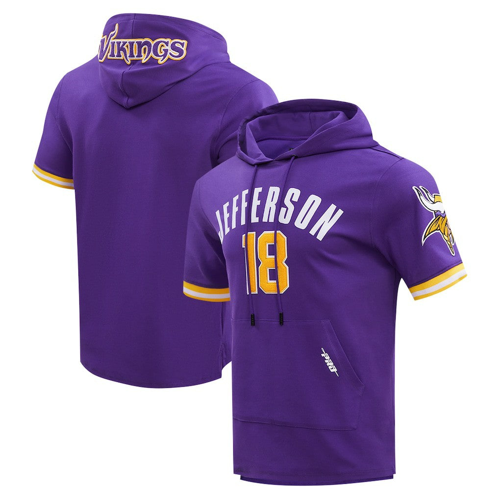 Justin Jefferson Minnesota Vikings Pro Standard Player Name & Number Hoodie T-Shirt Purple - NFL