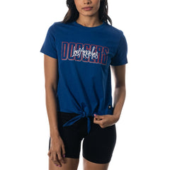 Los Angeles Dodgers The Wild Collective Women's Twist Front T-Shirt Near Me
