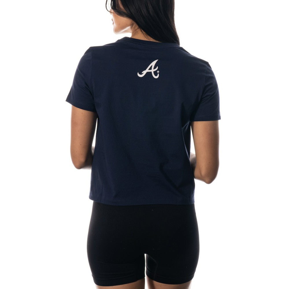 Atlanta Braves The Wild Collective Women's Twist Front T-Shirt Sale