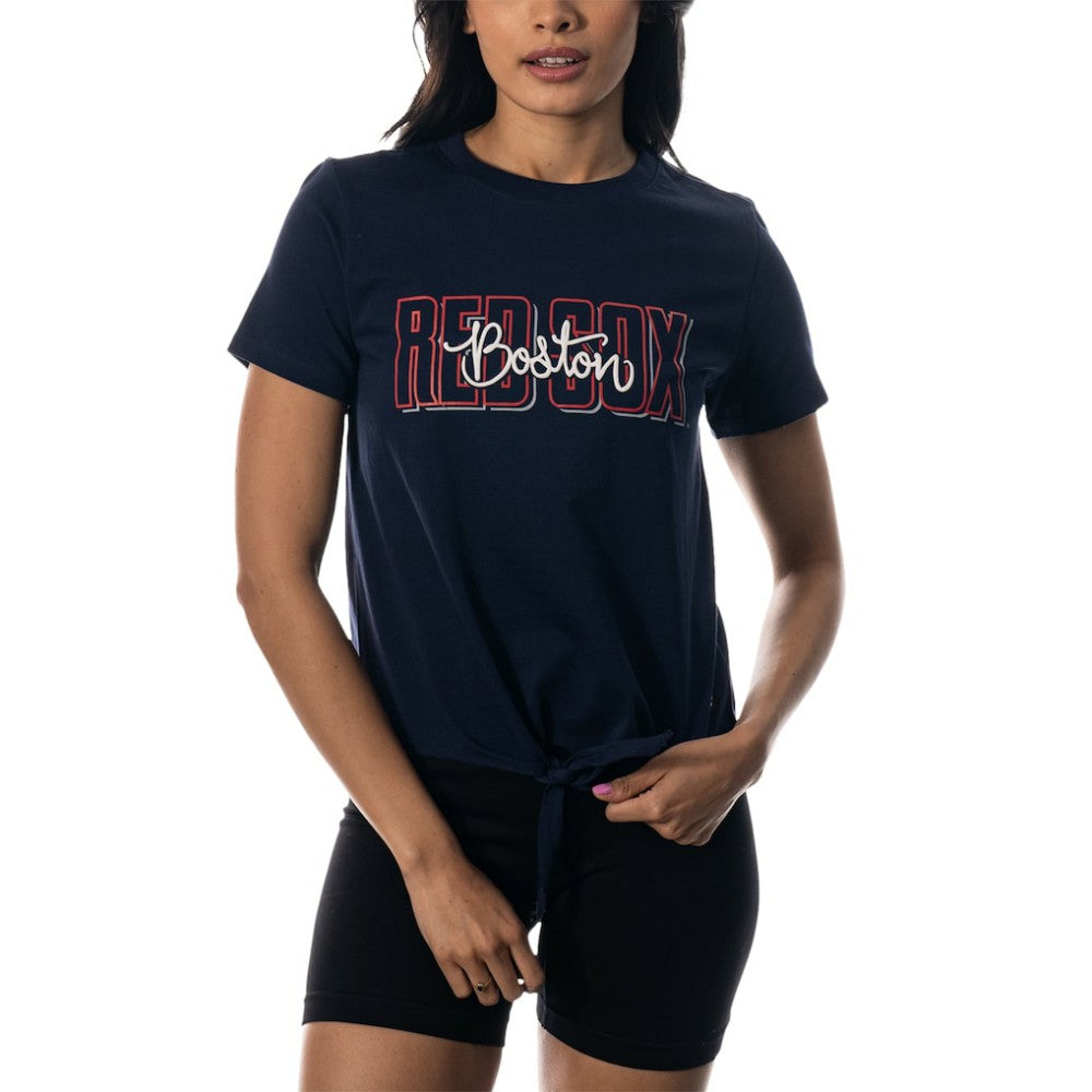Boston Red Sox The Wild Collective Women's Twist Front T-Shirt Sale