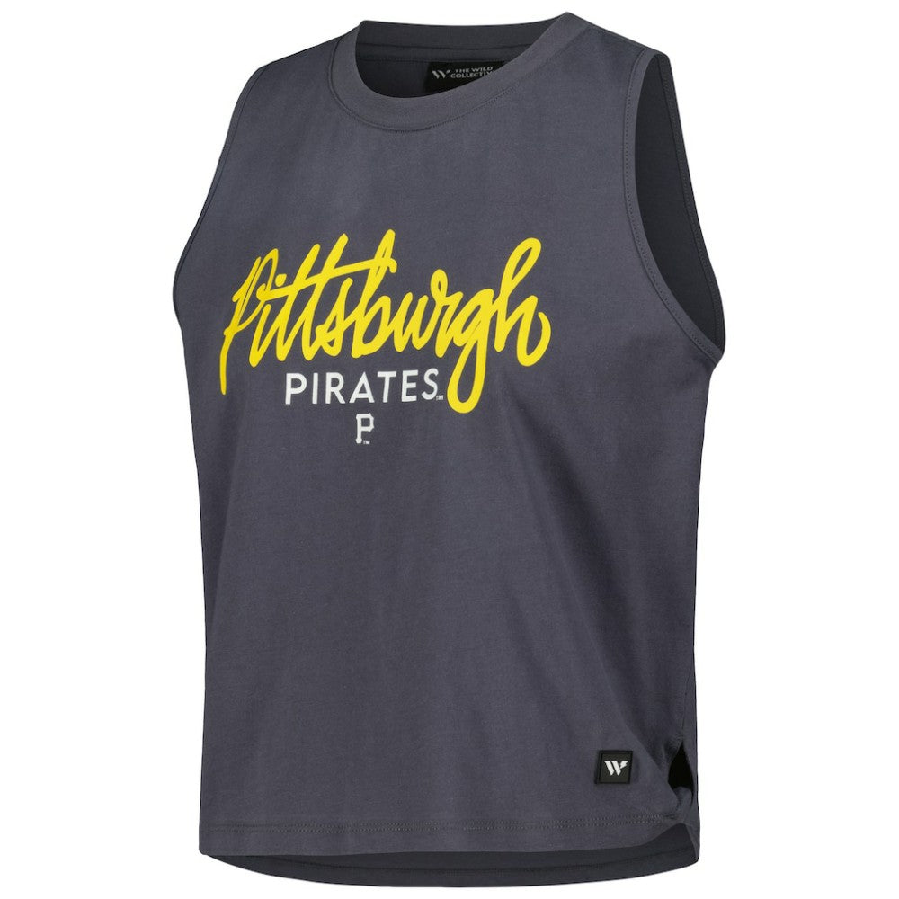 Pittsburgh Pirates The Wild Collective Women's Side Knot Tank Top Sale