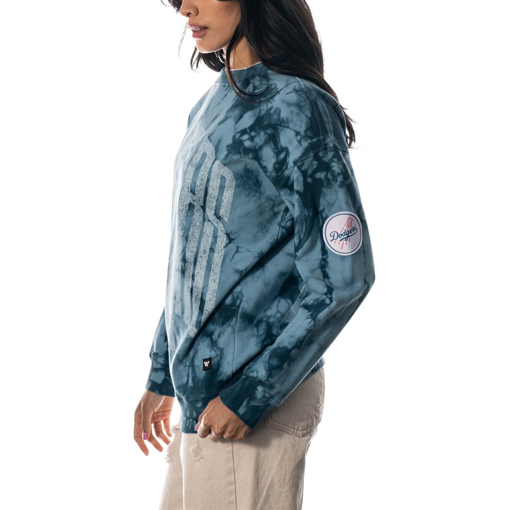Los Angeles Dodgers The Wild Collective Women's Overdyed Pullover Sweatshirt Online